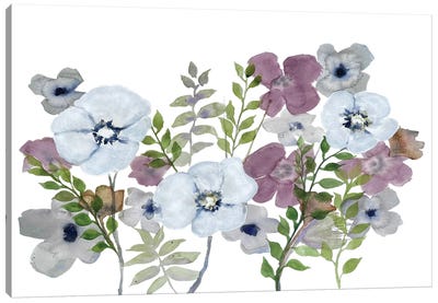 Floral Gossip III Canvas Art Print - Violets