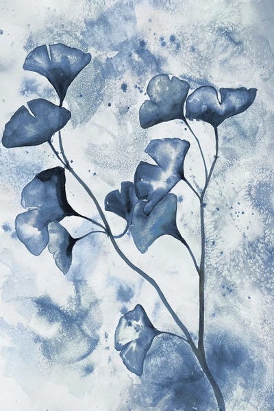 Indigo Splashed Ginkos I