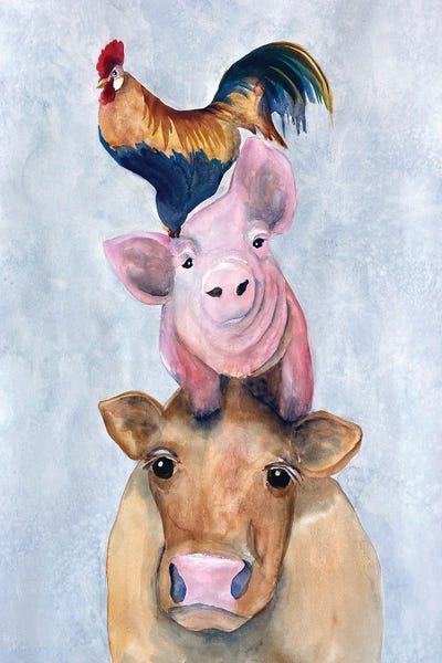 Pigs: Farmland Trio I by Doris Charest