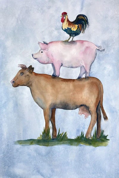 Pigs: Farmland Trio II by Doris Charest