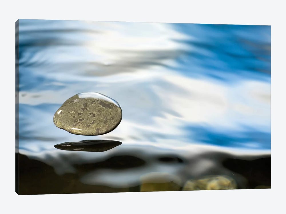 Skipping Stone Just About To Hit The Water's Surface by Michael Durham 1-piece Art Print