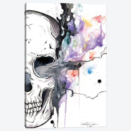 Smokin Skull Canvas Print #DRN18} by Jen Duran Canvas Artwork