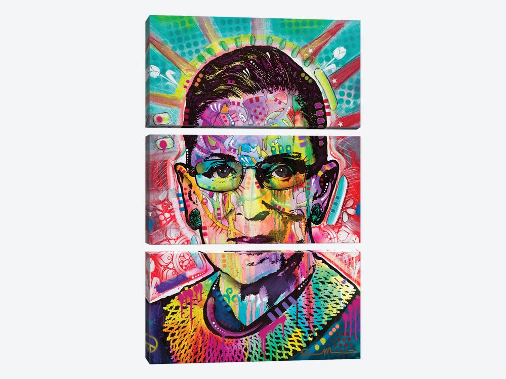 Ruth Bader Ginsburg by Dean Russo 3-piece Canvas Print