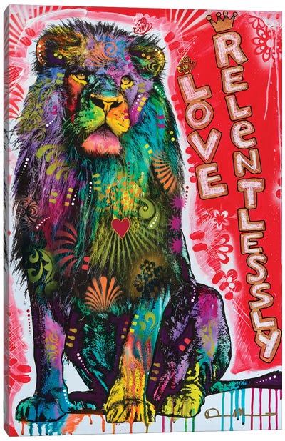 Love Relentlessly Canvas Art Print - Lion Art