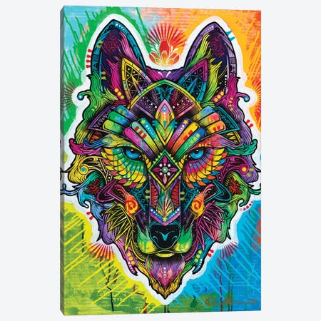 Wolf Shaman Canvas Print #DRO1022} by Dean Russo Canvas Artwork