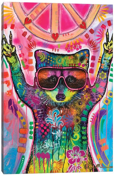 Cosmic Trash Panda for Universal Peace Canvas Art Print - Raccoon Art