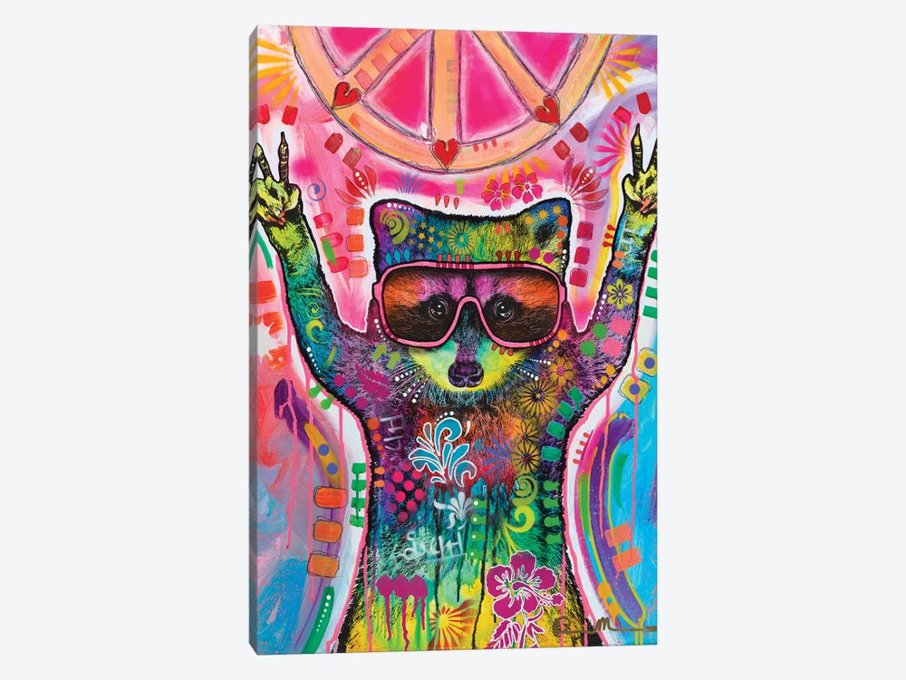 Cosmic Trash Panda for Universal Peace by Dean Russo 1-piece Canvas Art Print