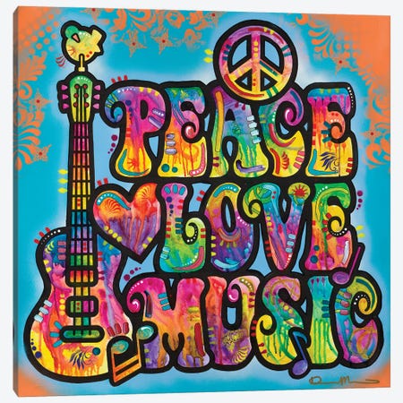 Peace Love Music Canvas Print #DRO1038} by Dean Russo Canvas Art Print
