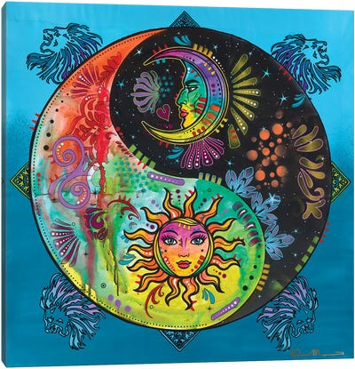 Yin Yang - Sun and Moon Canvas Art Print - Dean Russo