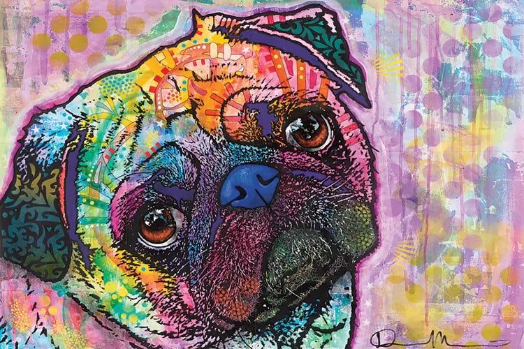 Pug Love by Dean Russo wall art