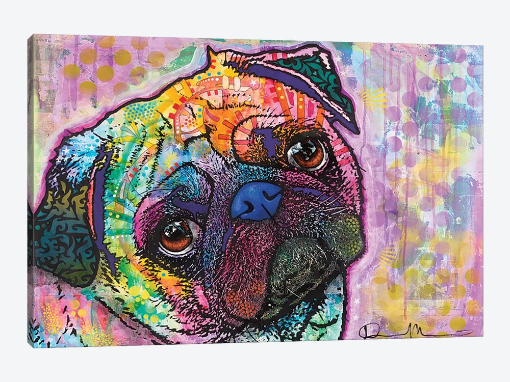 Pug Love by Dean Russo 1-piece Canvas Artwork