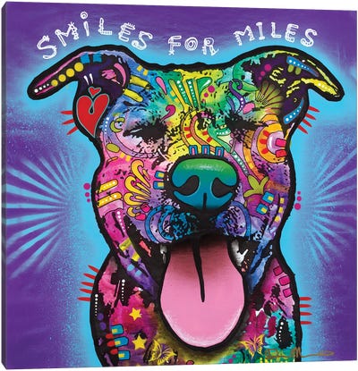 Smiles For Miles Canvas Art Print - Pet Obsessed