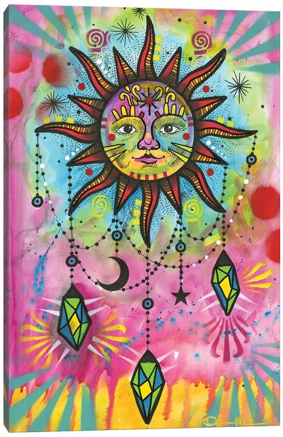 Cosmic Balance IV Canvas Art Print - Sun and Moon Art Collection | Sun Moon Paintings & Wall Decor