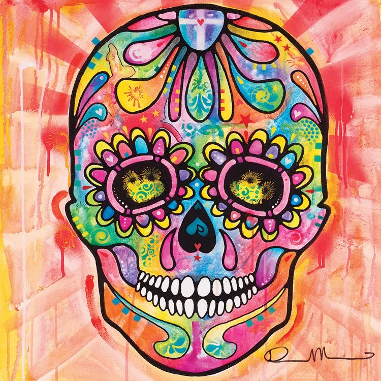 Sugar Skull - Day of the Dead by Dean Russo wall art