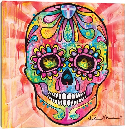 Sugar Skull - Day of the Dead Canvas Art Print - Día de los Muertos