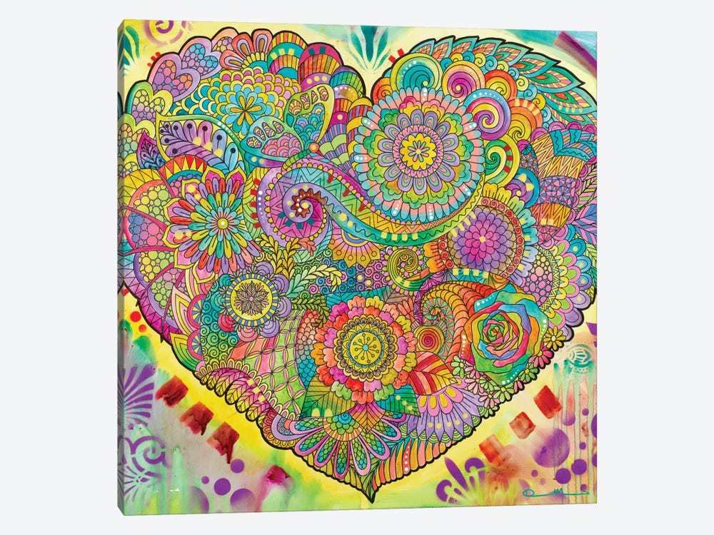 Mandala Of The Heart by Dean Russo 1-piece Canvas Print