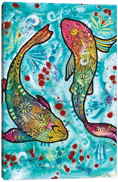 Pisces Fish Canvas Art Print - Astrology Art