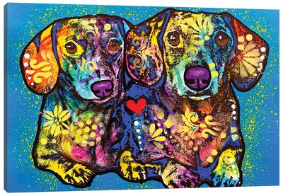 Rtwo Doxies Canvas Art Print - Dean Russo