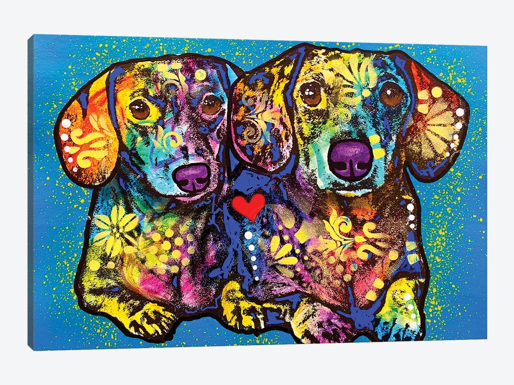 Rtwo Doxies by Dean Russo 1-piece Canvas Art Print