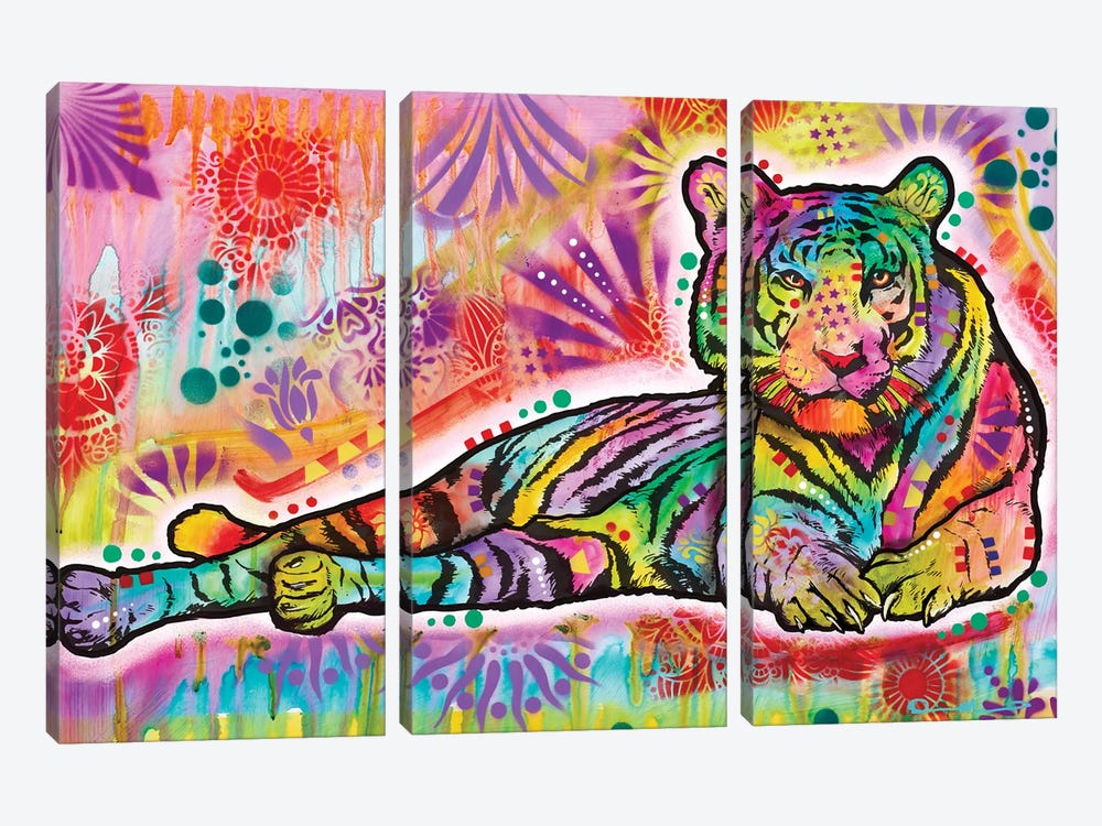 Spiritual Tiger by Dean Russo 3-piece Canvas Print