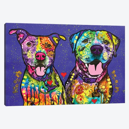 Two Pitties Canvas Print #DRO1169} by Dean Russo Canvas Print