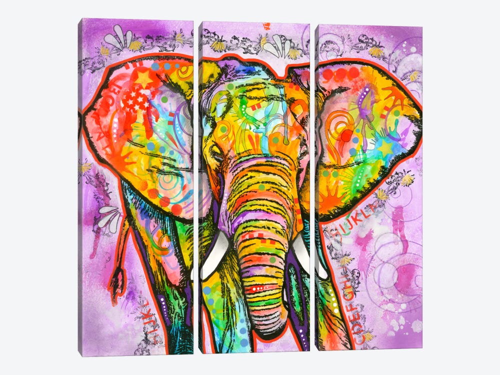 Elephant by Dean Russo 3-piece Canvas Art Print