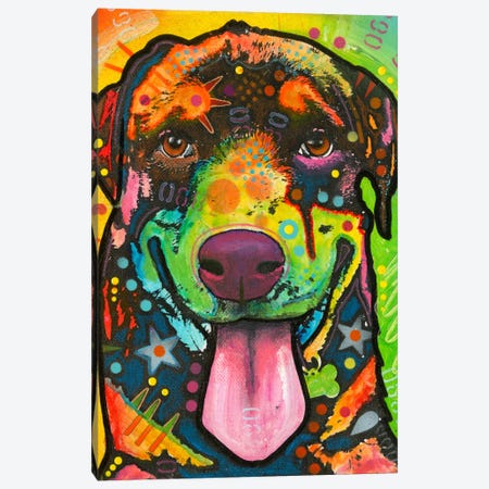 Rottie Pup Canvas Print #DRO134} by Dean Russo Canvas Art