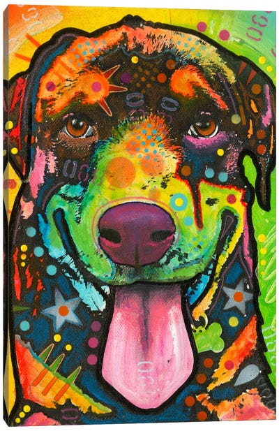 Rottie Pup Canvas Art Print - Rottweilers