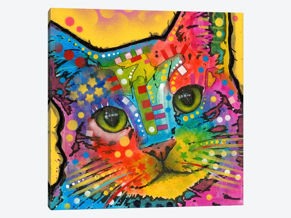 Tilt Cat by Dean Russo 1-piece Canvas Art