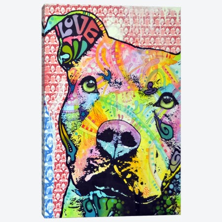 Thoughtful Pit Bull This Years Canvas Print #DRO13} by Dean Russo Art Print