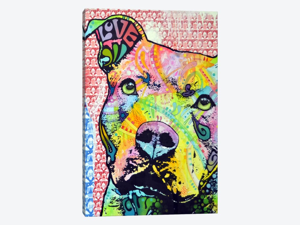 Thoughtful Pit Bull This Years by Dean Russo 1-piece Art Print