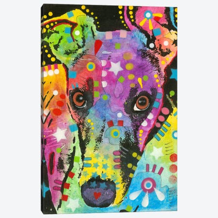 Curious Greyhound Canvas Print #DRO143} by Dean Russo Canvas Art