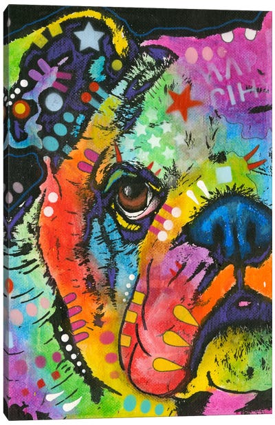 What You Lookin At Canvas Art Print - Bulldog Art