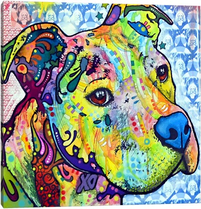 Thoughtful Pit Bull This Years I Canvas Art Print - Dog Art