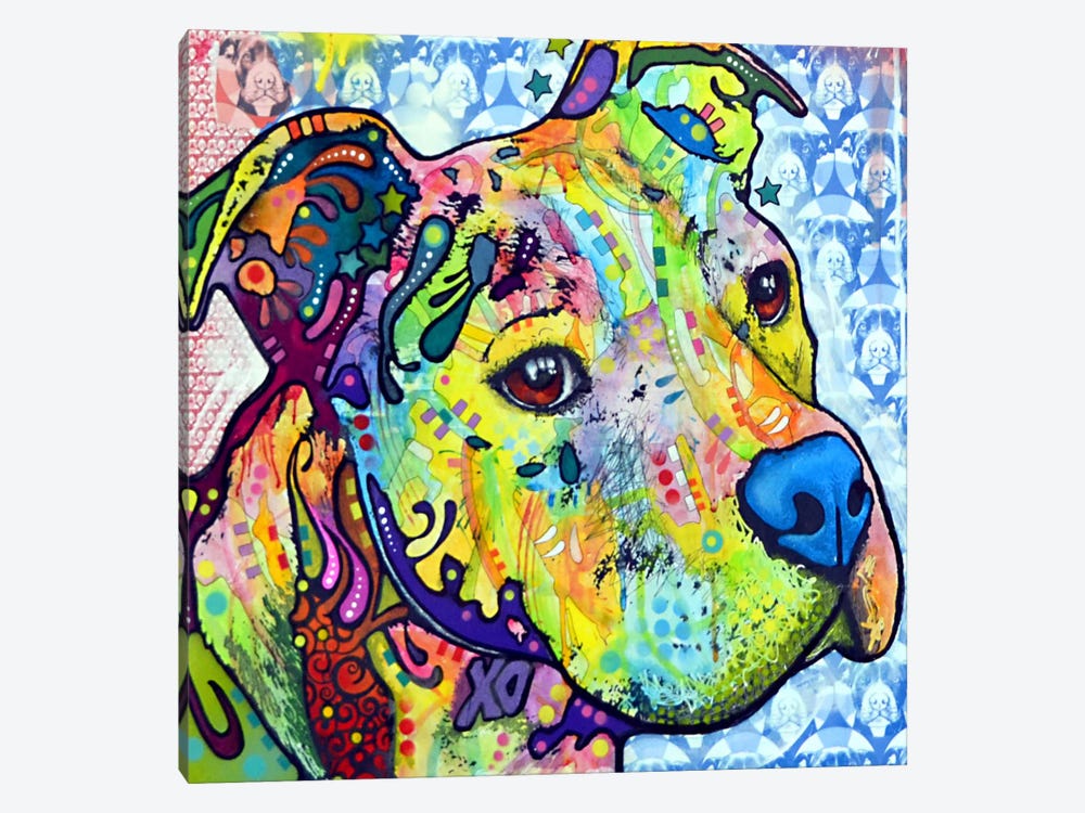 Thoughtful Pit Bull This Years I by Dean Russo 1-piece Canvas Artwork