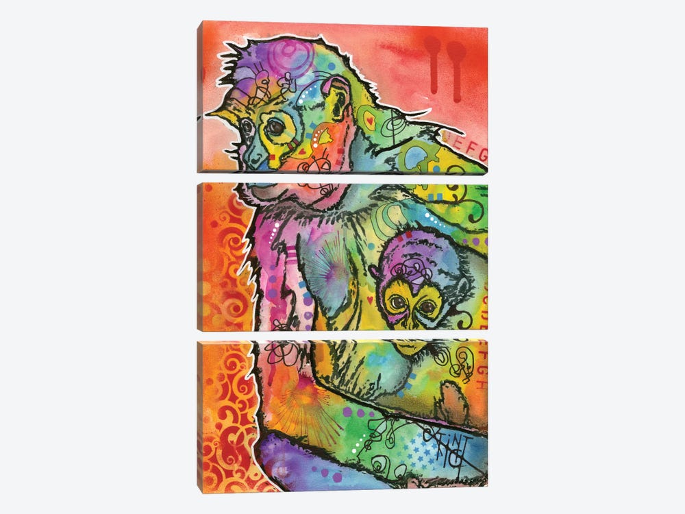 Monkey I by Dean Russo 3-piece Canvas Artwork