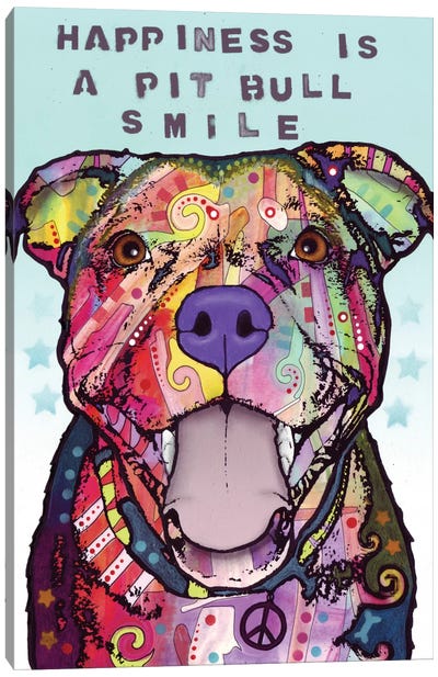 Smile Canvas Art Print - Pit Bull Art