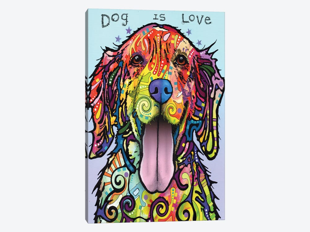 Dog Is Love by Dean Russo 1-piece Canvas Print