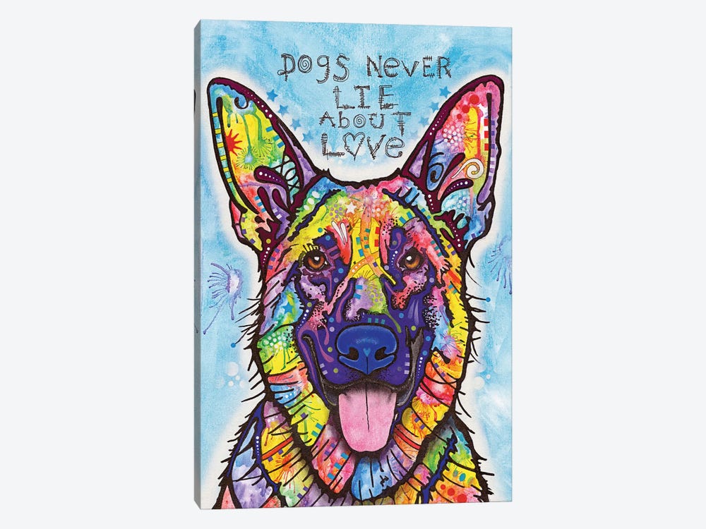 Dogs Never Lie About Love by Dean Russo 1-piece Canvas Art Print