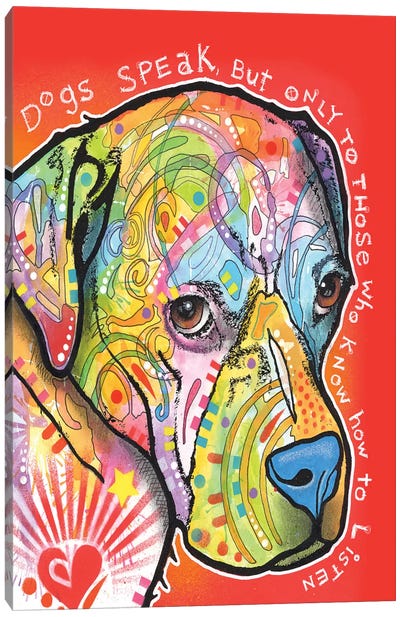 Dogs Speak Canvas Art Print - Pet Adoption & Fostering Art
