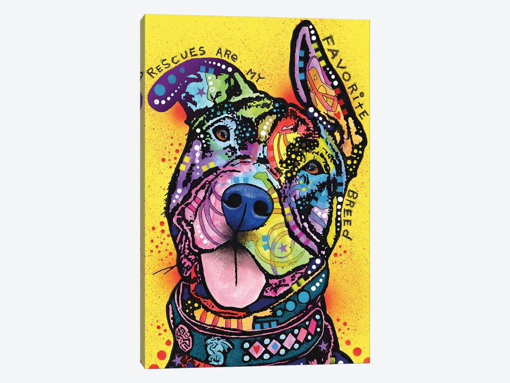 Rescues Are My Favorite Breed by Dean Russo 1-piece Canvas Print