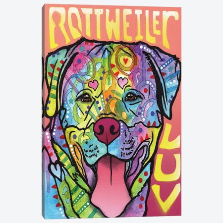 Rottweiler Luv Canvas Print #DRO205} by Dean Russo Canvas Art