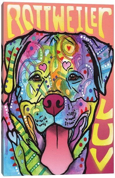 Rottweiler Luv Canvas Art Print