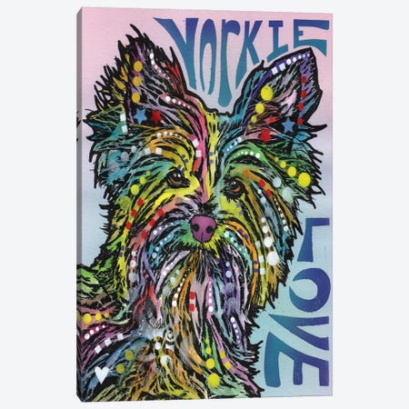 Yorkie Love Canvas Print #DRO209} by Dean Russo Canvas Art Print