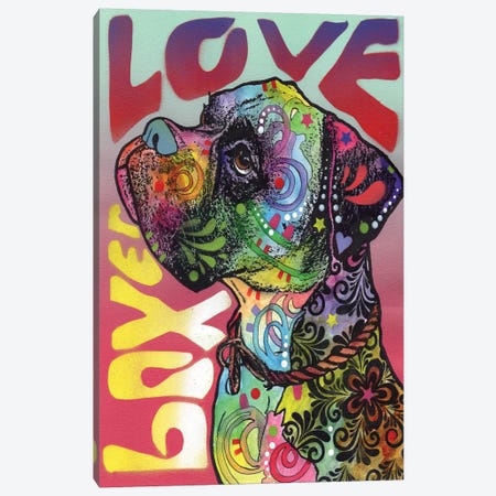 Boxer Love Canvas Print #DRO214} by Dean Russo Art Print