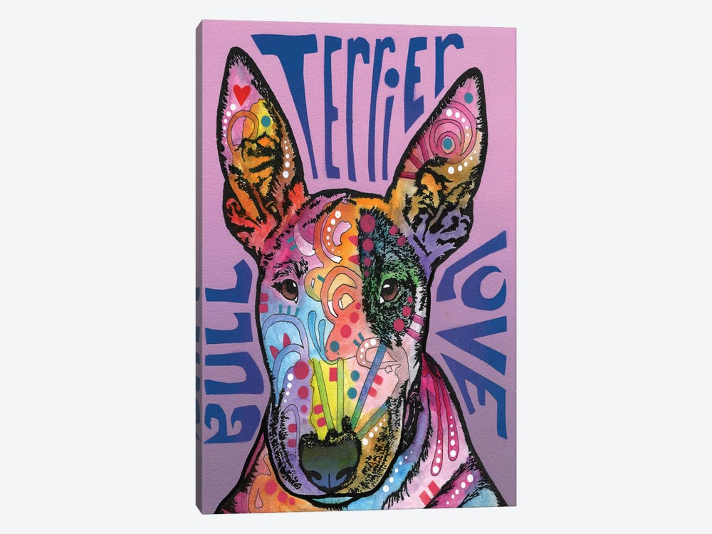 Bull Terrier Love by Dean Russo 1-piece Canvas Wall Art