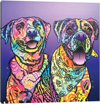 Peas In A Pod Canvas Art Print - American Pit Bull Terriers