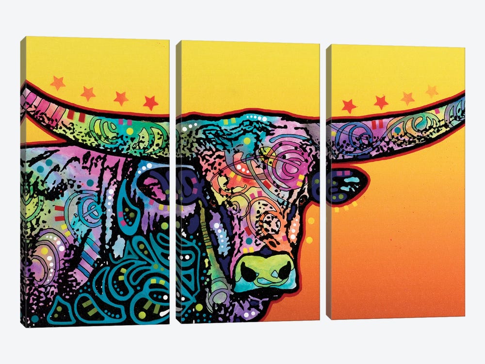The Longhorn by Dean Russo 3-piece Canvas Print