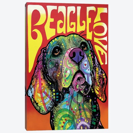Beagle Love Canvas Print #DRO241} by Dean Russo Canvas Print