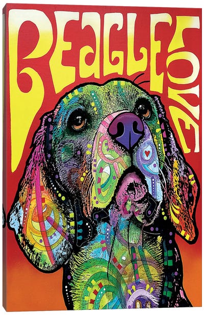 Beagle Love Canvas Art Print - Beagle Art